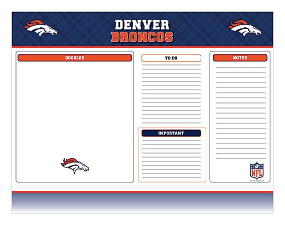Markings by C.R. Gibson® Desk Notepad, 17" x 22", Denver Broncos