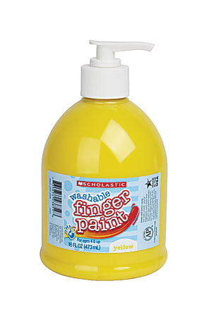 Scholastic Washable Finger Paint, 16 Oz, Yellow