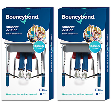 Bouncyband Bouncybands For Desk, Blue/Black, Set Of 2 Bands
