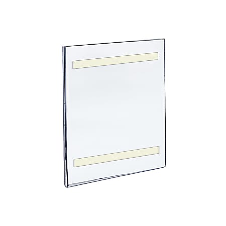 Azar Displays Acrylic Sign Holders With Adhesive Tape, 11" x 7", Clear, Pack Of 10