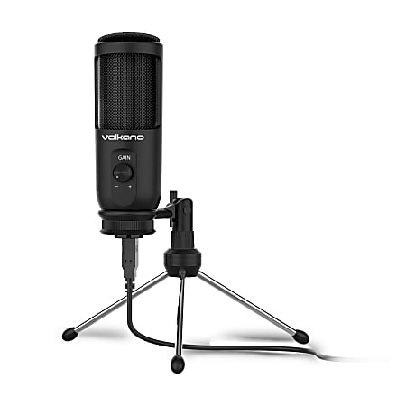 Volkano Stream Series USB 2.0 Microphone, Black, VK-20153-BK