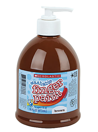 Scholastic Washable Finger Paint, 16 Oz, Brown