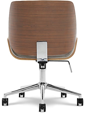 Elle D cor Ophelia Bentwood Fabric Mid Back Task Chair GrayChrome