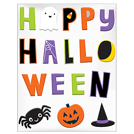 Amscan Halloween Friends Gel Cling Decals, 2-1/2" x 2-3/4", Multicolor, 17 Decals Per Pack, Set Of 3 Packs