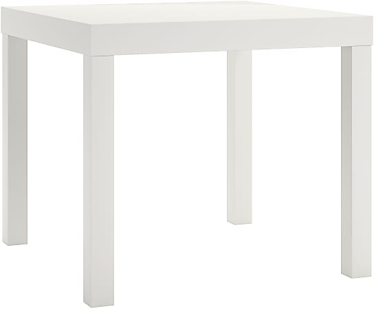 Ameriwood Home Parsons Engineered Wood End Table, 17-1/2"H x 20"W x 20"D, White
