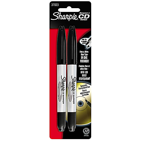 Sharpie® Twin-Tip Permanent Markers, Black, Pack Of 2