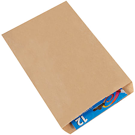 7 1 2 x 10 1 2 Kraft Flat Merchandise Bags