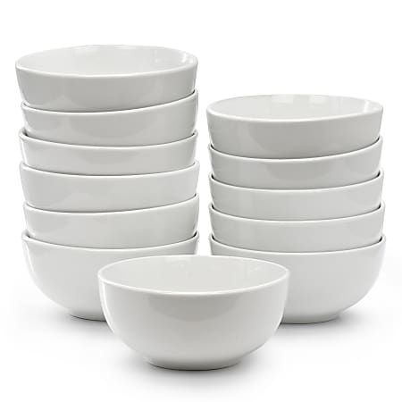 Elama Professional Kitchen 12-Piece Porcelain Bowl Set, 6”, White