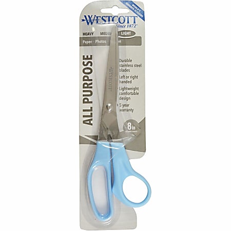 Westcott All Purpose Value Stainless Steel Scissors 8 Pointed Black Pack Of  3 - Office Depot