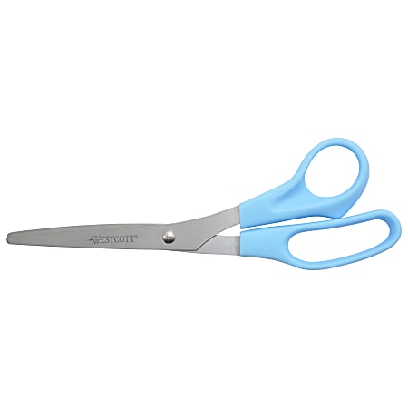 Westcott Titanium Bonded Scissors, 7, Micro-tip, for Craft, Light Blue,  1-Count