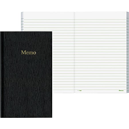 Rediform Flexible Cover Ruled Memo Book, 4" x 6 3/4", 50 Sheets, Black