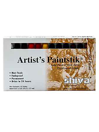 Shiva Artist's Paintstik Oil Color Set, Professional Set, Set Of 12