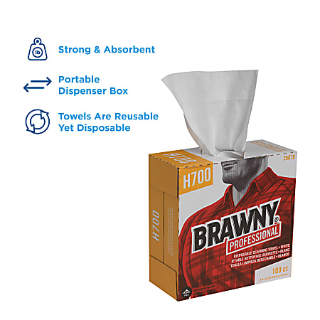 Brawny Professional by GP PRO H700 Disposable Cleaning Towels Tall Box ...