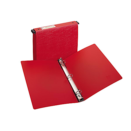 Avery® Hanging Storage 3-Ring Binder, 1" Round Rings, Red