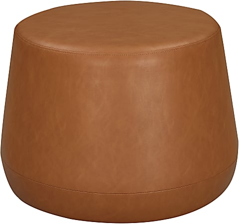 Round camel leather ottoman deals