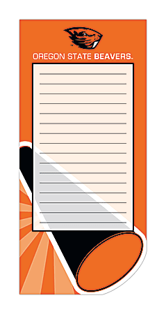 Markings by C.R. Gibson® Die-Cut Listpad, 7" x 3 1/4", College Ruled, 160 Pages (80 Sheets), Oregon State Beavers