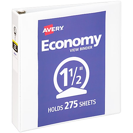 Avery® Economy View 3 Ring Binder, 1.5" Round