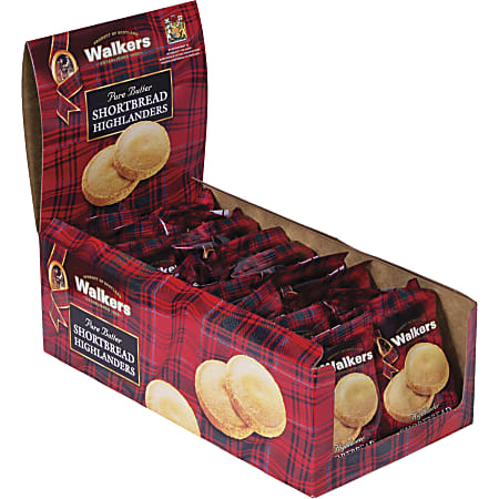 Office Snax Walker's Cookies Shortbread Highlanders Cookies, Box Of 18