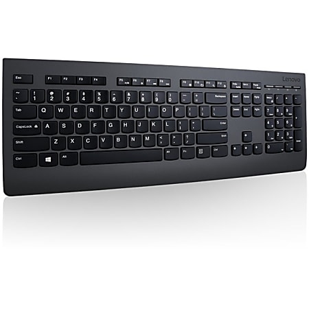 Lenovo Keyboard - Wireless Connectivity - RF - USB Interface - Spanish (Latin America) - Notebook, Tablet, Desktop Computer - Mechanical Keyswitch - Black