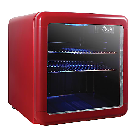 Magic Chef 1.7 Cu. Ft. Retro Beverage Cooler, 19-5/16”H x 17-1/2”W x 19”D, Red