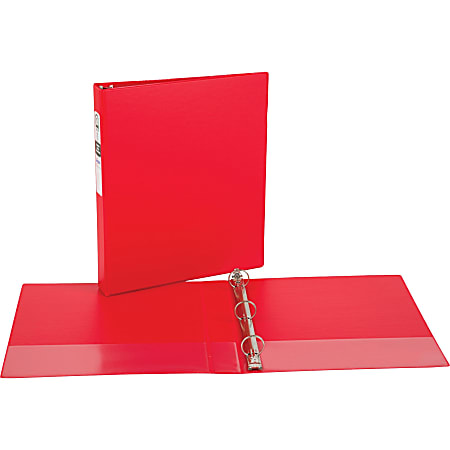 Avery® Economy 3-Ring Binder, 1" Round Rings, 54% Recycled, Red