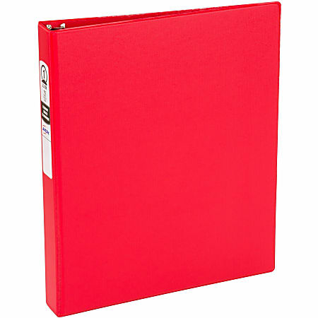Avery® Economy 3-Ring Binder, 1" Round Rings, 54% Recycled, Red
