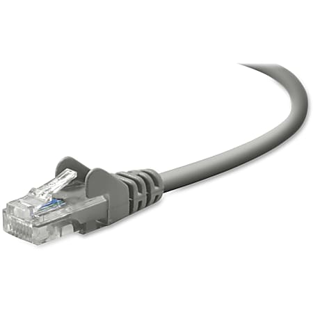 Belkin RJ45 CAT5e Snagless Patch Cable - 3 ft Category 5e Network Cable - First End: 1 x RJ-45 Network - Male - Second End: 1 x RJ-45 Network - Male - Patch Cable - Gray - 1 Each