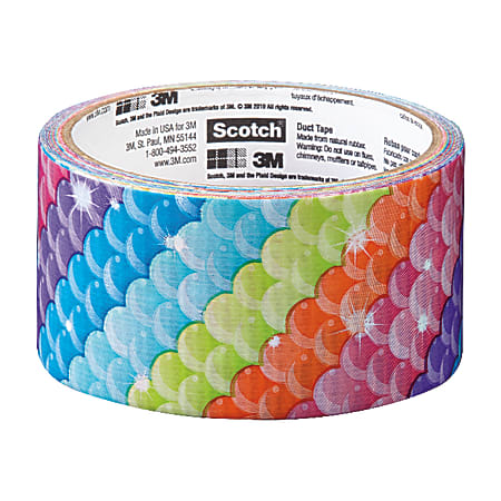 Scotch Colored Duct Tape 1 78 x 10 Yd. Rainbow Scales - Office Depot