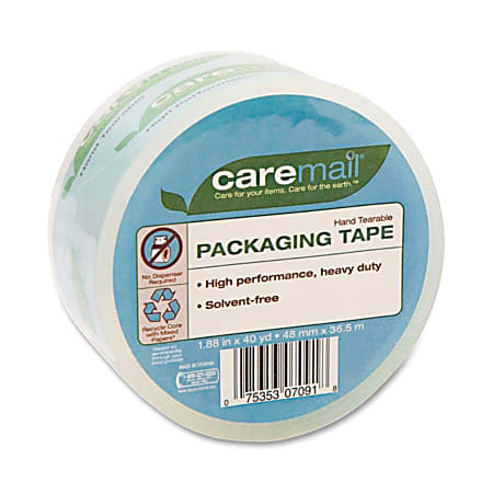 Caremail Packing Tape - 1.88" Width x 40 yd Length - Solvent-free - 1 Roll - Clear