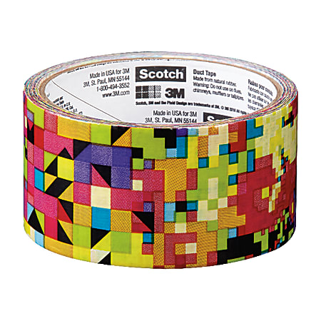 Scotch Colored Duct Tape 1 78 x 10 Yd. Crazy Pattern - Office Depot