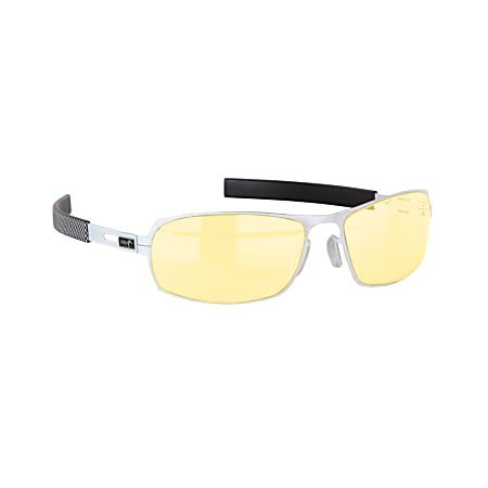 Gunnar Optiks MLG Phantom Full Rim Advanced Video Gaming Glasses, Snow/Onyx Frames, Amber Lens, PHA-04201