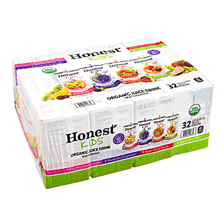 Honest Kids Organic Juice Drink Variety Pack, 6.75 Fl Oz, Pack Of 32
