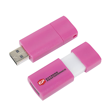 EP Memory Capless Wave USB 2.0 Flash Drive, 8GB, Pink
