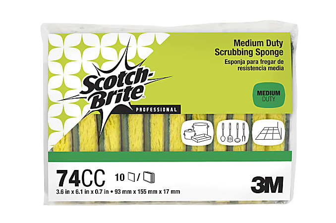 Scotch-Brite™ Medium-Duty No. 74CC Scrub Sponges, Pack Of 10