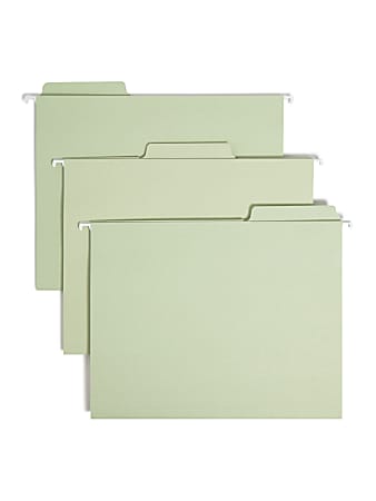 Smead® FasTab® Hanging File Folders, Letter Size, Moss,