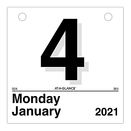 AT-A-GLANCE® Today Is Daily Wall Calendar Refill, 6" x 6", January to December 2021, K150