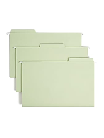 Smead® FasTab® Hanging Folders, 1/3 Cut, Legal Size, Moss, Pack Of 20