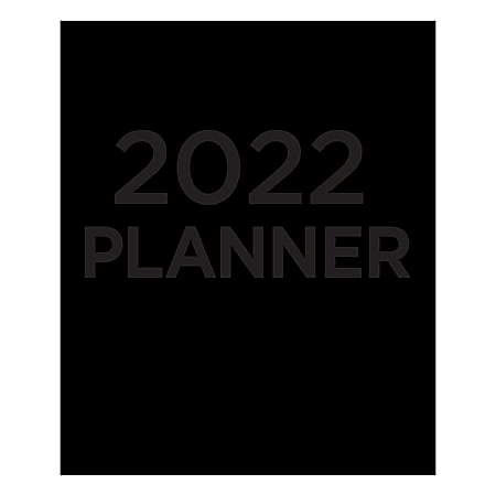 TF Publishing Monthly Planner, 11" x 9", Black On Black, January To December 2022