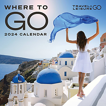 2024 TF Publishing Scenic Monthly Wall Calendar, 12” x 12”, Travel + Leisure, January To December