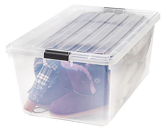 Really Useful Box Plastic Storage Container With Built In Handles And Snap  Lid 17 Liters 17 14 x 14 x 7 Blue - Office Depot