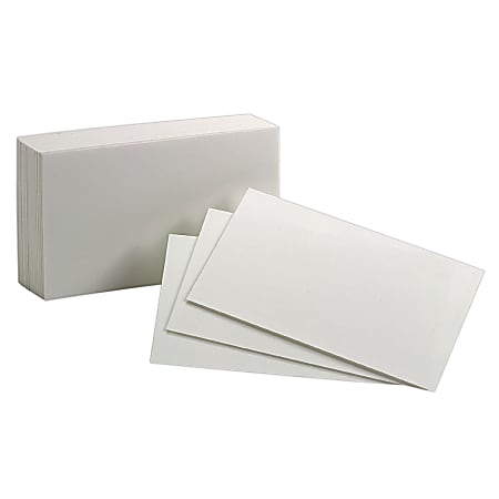 Oxford® Index Cards, Blank, 3" x 5", White, Pack Of 100