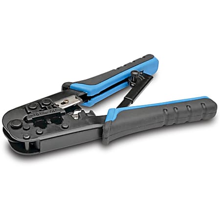 Tripp Lite RJ11/RJ12/RJ45 Crimping Tool with Cable Stripper - Heavy Duty, Comfortable Grip