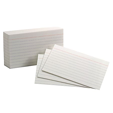 Oxford® Index Cards, Ruled, 3" x 5", White, Pack Of 100