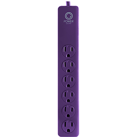 PowerGear 6-Outlet Surge Protector, 4' Cord, Purple