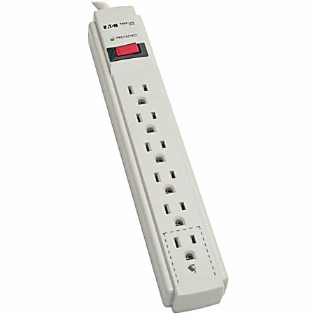 Eaton Tripp Lite Series Surge Protector Power Strip 120V 6 Outlet 8' Cord 990 Joule Flat Plug - Surge protector - TLP608