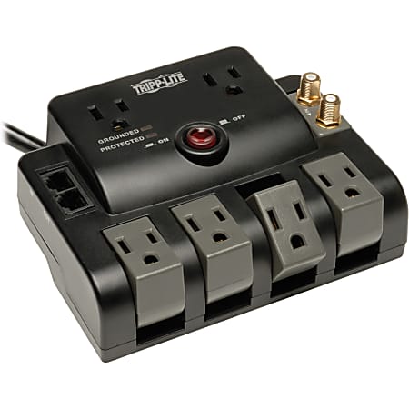Eaton Tripp Lite Series Protect It! 6-Outlet Surge Protector, 1440 Joules, Black, TLP606RNET