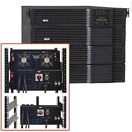 Tripp Lite UPS Smart Online 12000VA 8400W Rackmount 208/240/120V 12kVA Manual Bypass Hot Swap USB DB9 8URM - 4U Rack/Tower - 6 Hour Recharge - 7 Minute Stand-by - 110 V AC, 220 V AC Input - 240 V AC, 240 V AC Output - 2 x NEMA 5-15/20R, 5 x NEMA L6-30R