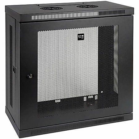 Tripp Lite 12U Wall Mount Rack Enclosure Server Cabinet Wallmount 13" Depth - Rack cabinet - wall mountable - black - 12U - 19"