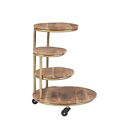 Powell Carpio 4-Tier Plant Stand Table With Wheels,