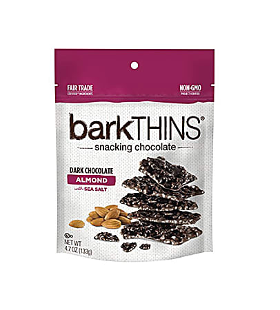 barkTHINS Dark Chocolate Almond With Sea Salt Snacking Chocolate, 4.7-Oz Bag